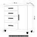 Cômoda Para Quarto 98cm Com 4 Gavetas Baco Freijo/Off Z17    - Mpozenato