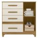 Cômoda Para Quarto 98cm Com 4 Gavetas Baco Freijo/Off Z17    - Mpozenato