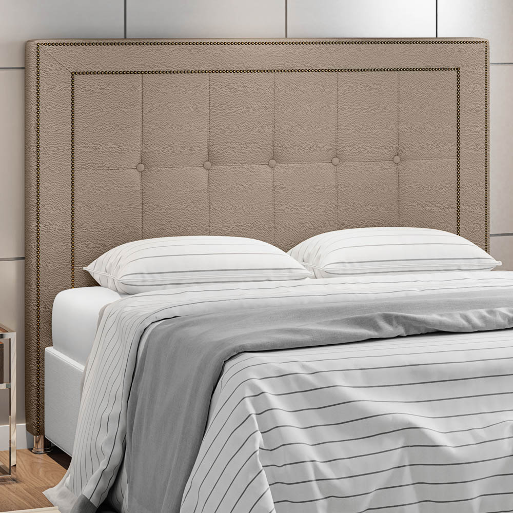 Cabeceira Cama Bom Casal King 195cm Paolla P02 Linho Bege - Mpozenato
