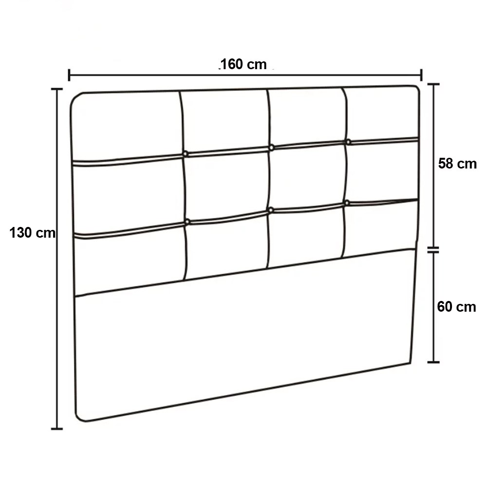 Cabeceira Cama Box 160cm Esmeralda Sintético J02 Preto - Mpozenato