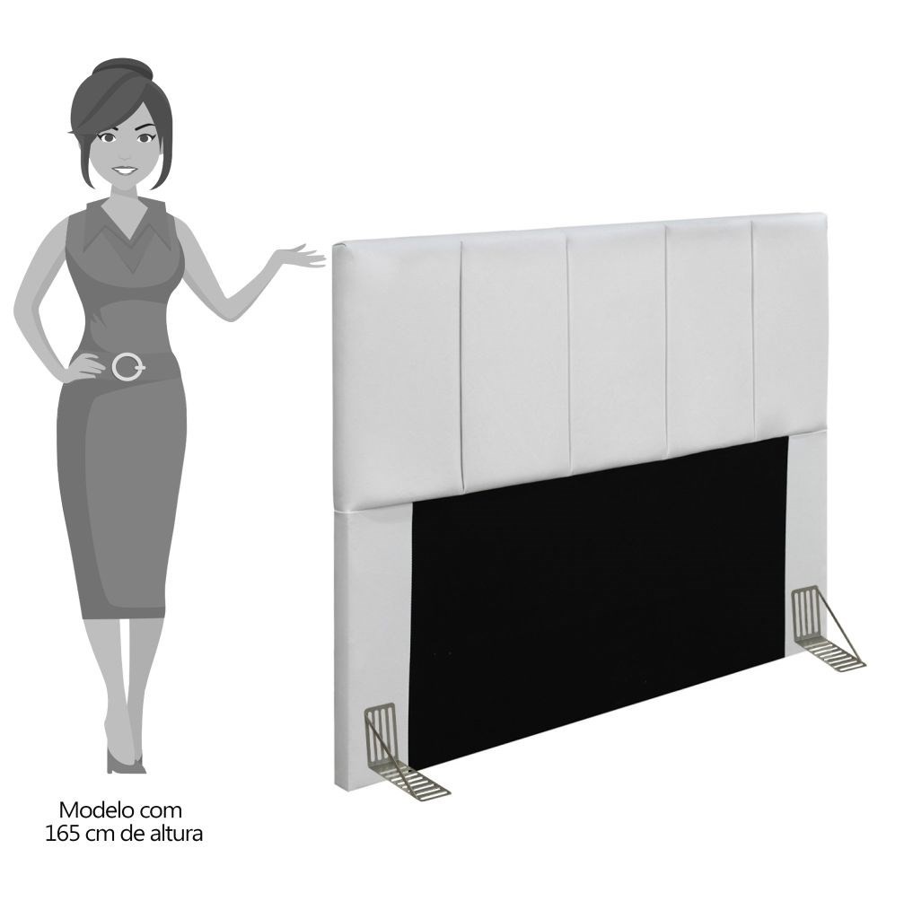 Cabeceira Cama Box Casal 140CM Pérola D10 Corano Branco - Mpozenato