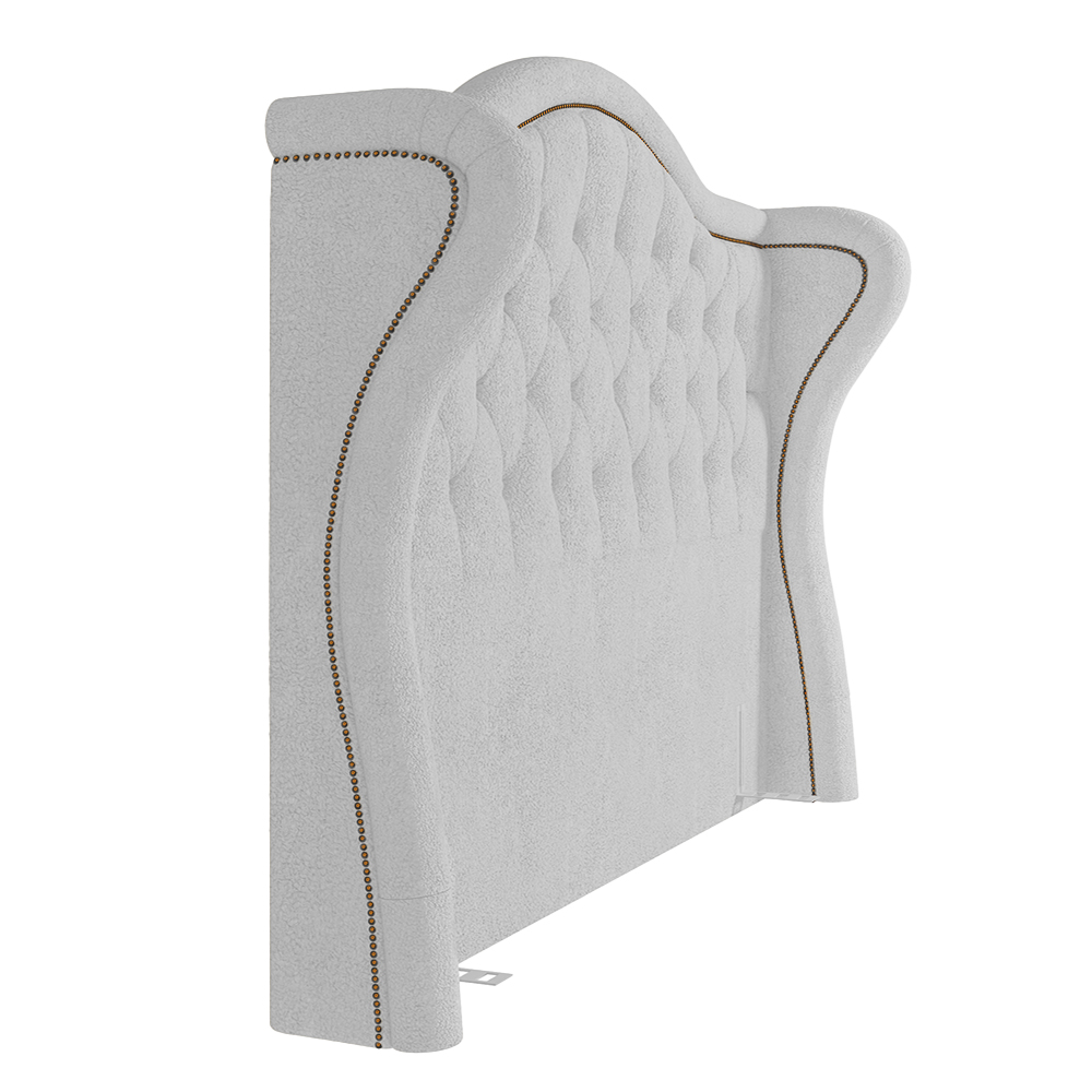 Cabeceira Cama Box Casal 140cm Antibes P02 Boucle Branco - Mpozenato