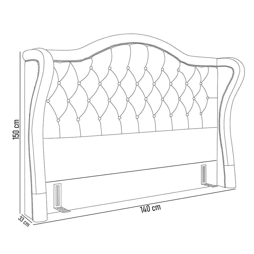 Cabeceira Cama Box Casal 140cm Antibes P02 Boucle Cru - Mpozenato