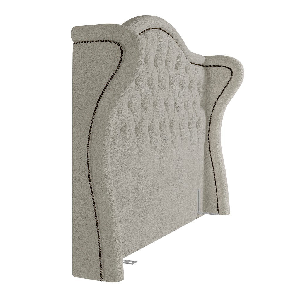 Cabeceira Cama Box Casal 140cm Antibes P02 Boucle Cru - Mpozenato