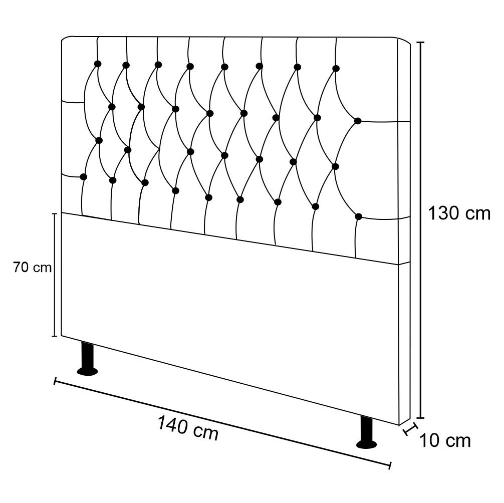 Cabeceira Cama Box Casal 140cm Diamante D10 Corano Marrom - Mpozenato
