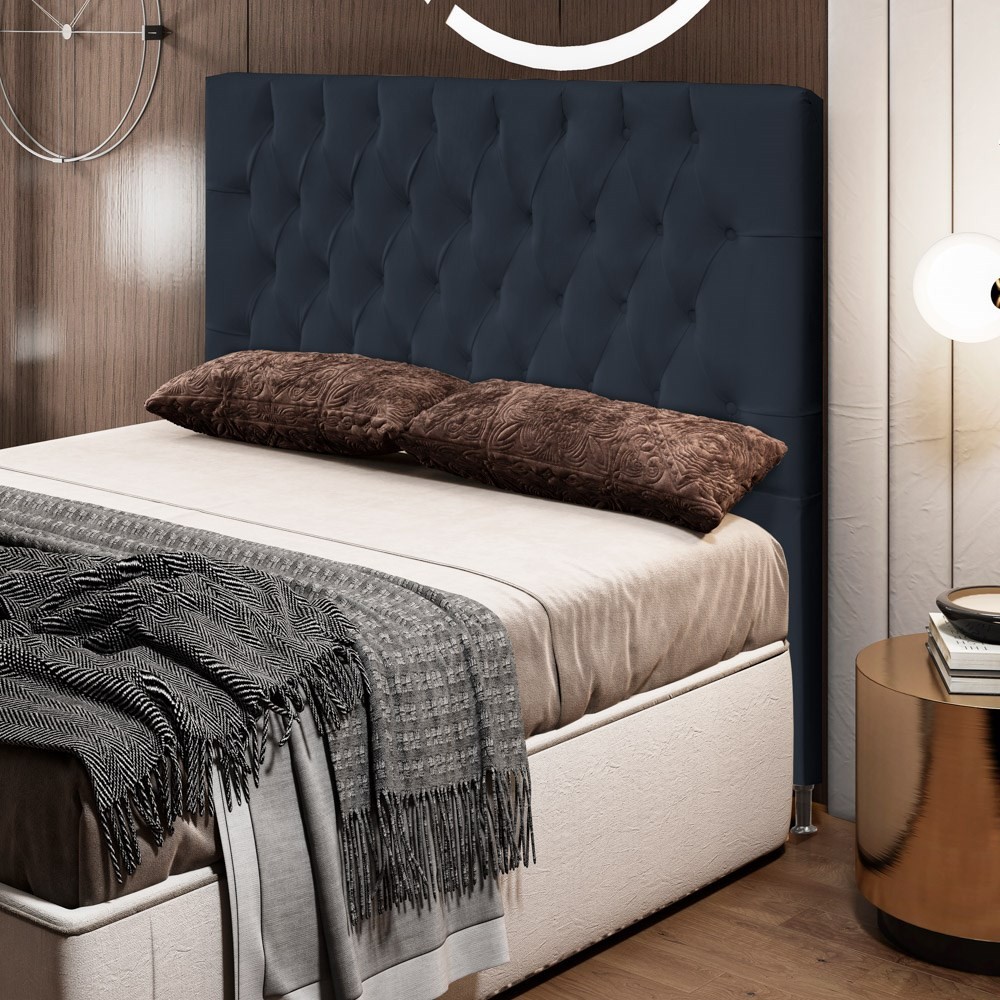 Cabeceira Cama Box Casal 140cm Diamante D10 Corano Preto - Mpozenato
