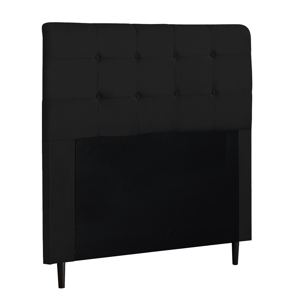 Cabeceira Cama Box Casal 140cm Luna I02 Suede Preto - Mpozenato