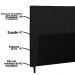 Cabeceira Cama Box Casal 140cm Luna I02 Suede Preto - Mpozenato