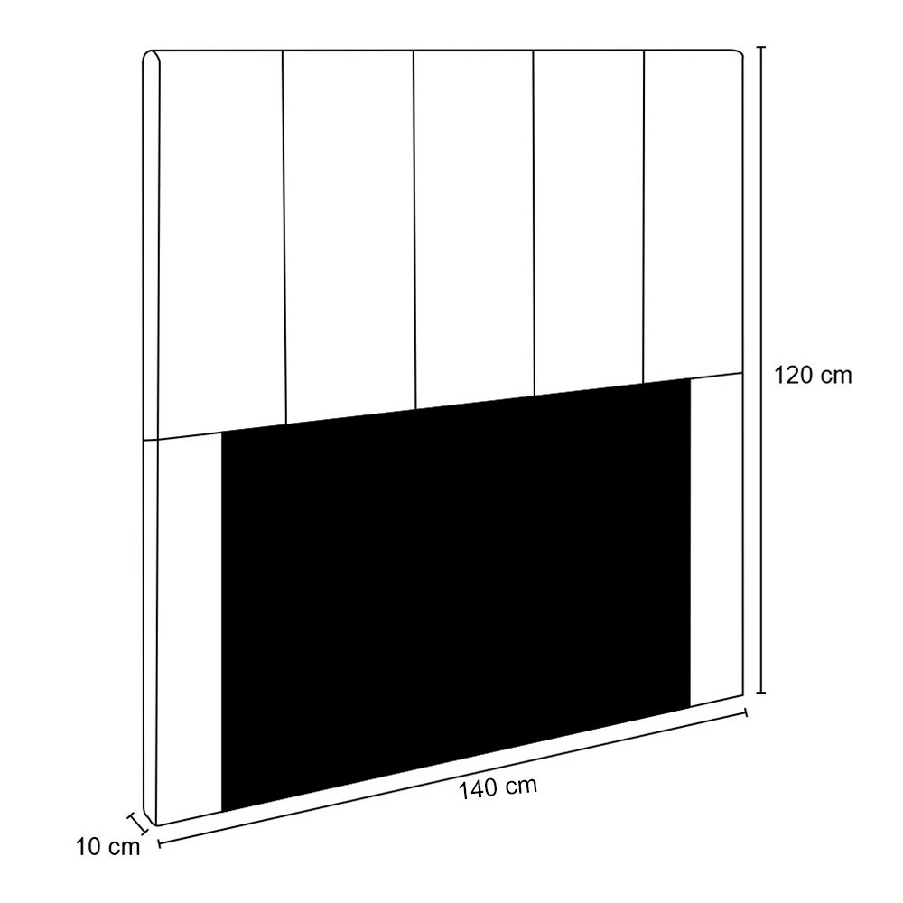Cabeceira Cama Box Casal 140cm Pérola W01 Linho Cinza - Mpozenato
