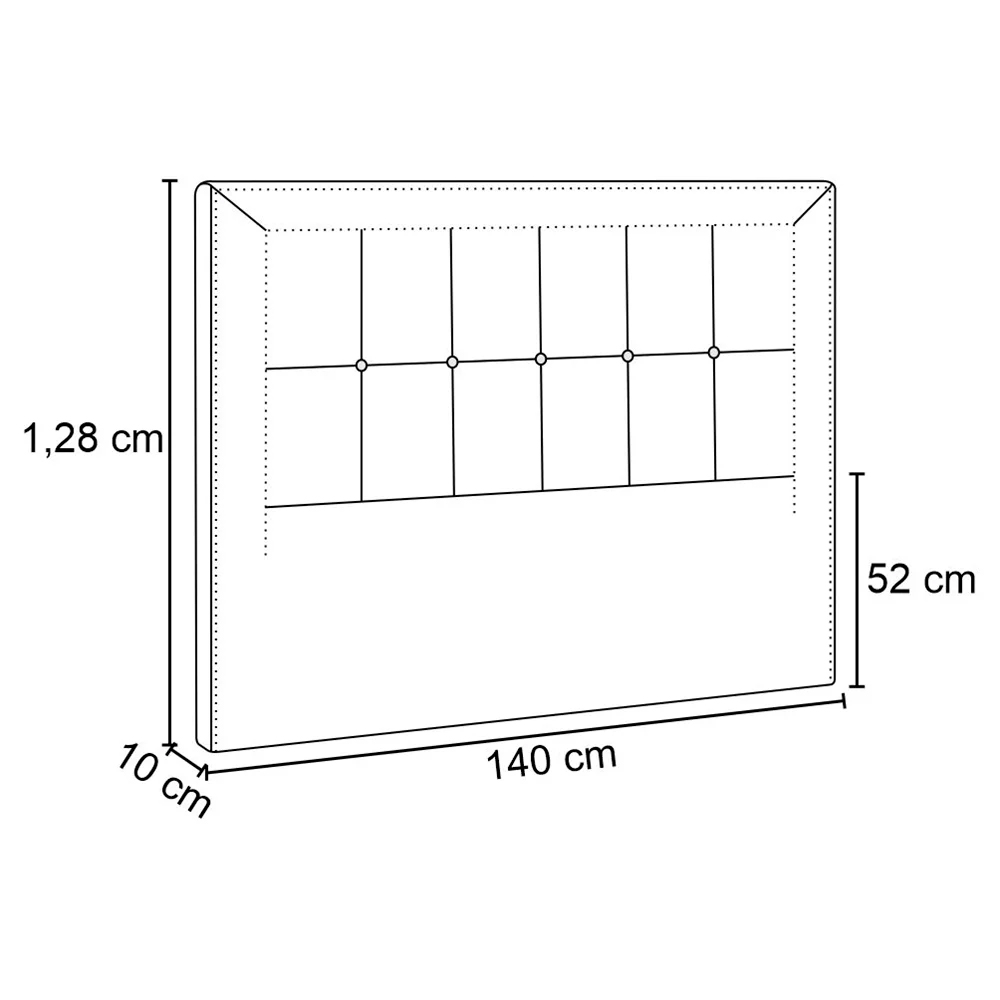 Cabeceira Cama Box Casal 140cm Paolla P02 Linho Bege - Mpozenato