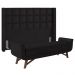 Cabeceira Cama Box Casal 140cm Pisa e Recamier Neville P02 Sintético Preto - Mpozenato