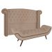 Cabeceira Cama Box Casal 140cm Provença com Calçadeira Vêneto Z37 Veludo Bege - Mpozenato