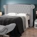 Cabeceira Cama Box Casal 140cm Provença com Calçadeira Vêneto Z37 Veludo Cinza - Mpozenato