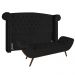 Cabeceira Cama Box Casal 140cm Provença com Calçadeira Vêneto Z37 Veludo Preto - Mpozenato