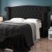 Cabeceira Cama Box Casal 140cm Provença com Calçadeira Vêneto Z37 Veludo Preto - Mpozenato