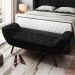 Cabeceira Cama Box Casal 140cm Provença com Calçadeira Vêneto Z37 Veludo Preto - Mpozenato
