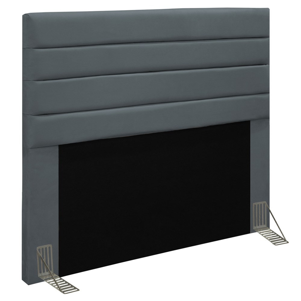 Cabeceira Cama Box Casal 140cm Rubi D10 Suede Cinza - Mpozenato