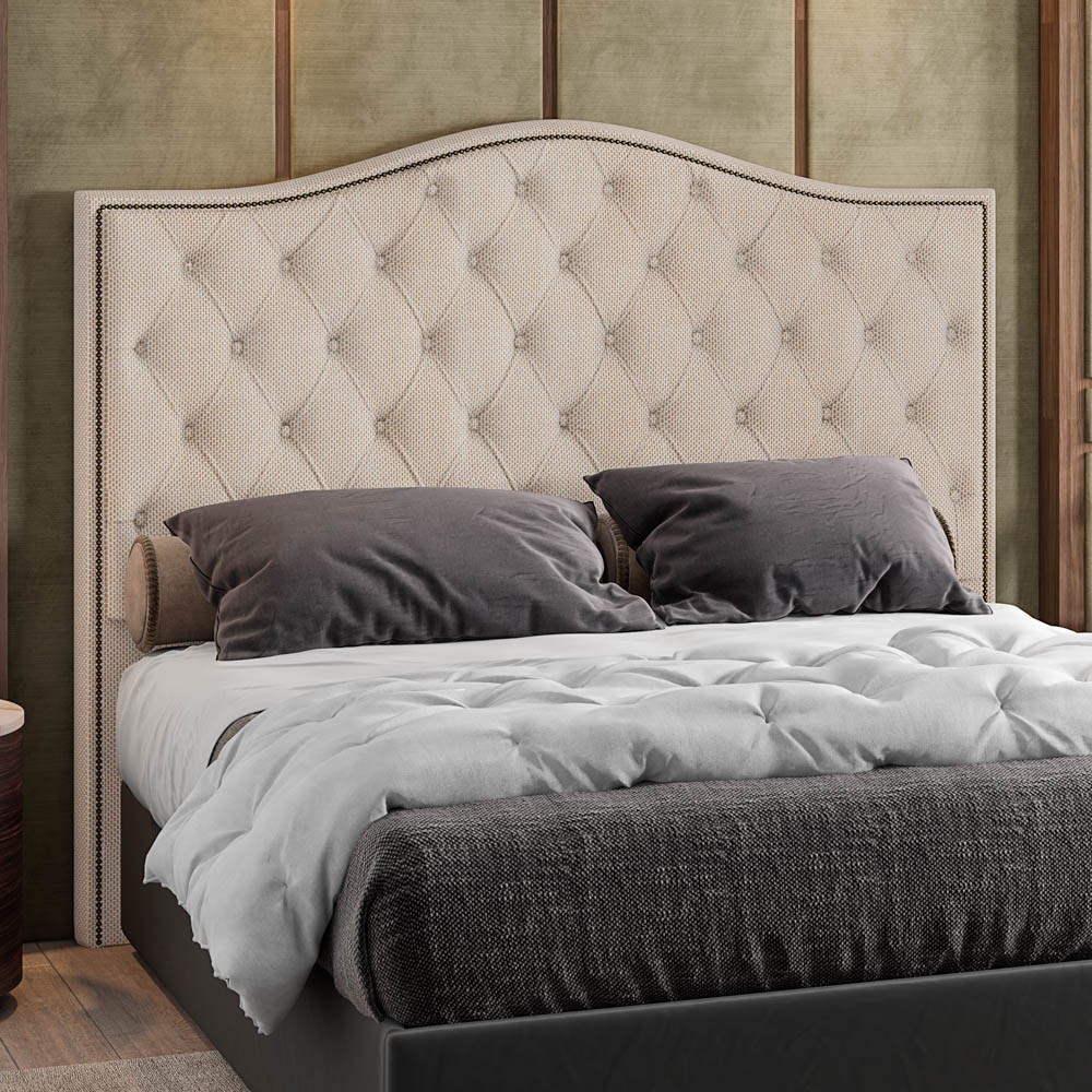 Cabeceira Cama Box Casal 140cm Siena P02 Linho Bege Cru - Mpozenato