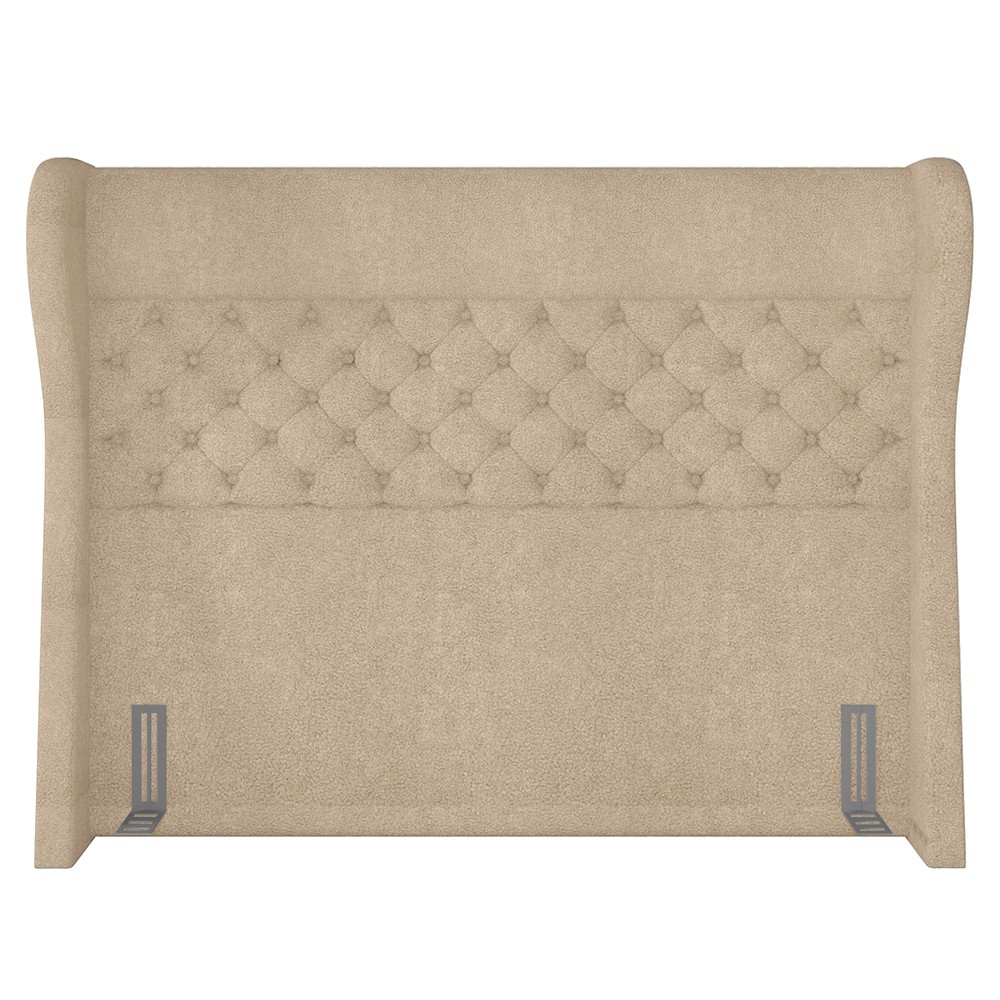 Cabeceira Cama Box Casal 140cm Trinidad P02 Boucle Bege - Mpozenato