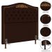 Cabeceira Cama Box Casal 140cm com Tachas Imperial J02 Sintético Marrom Escuro - Mpozenato