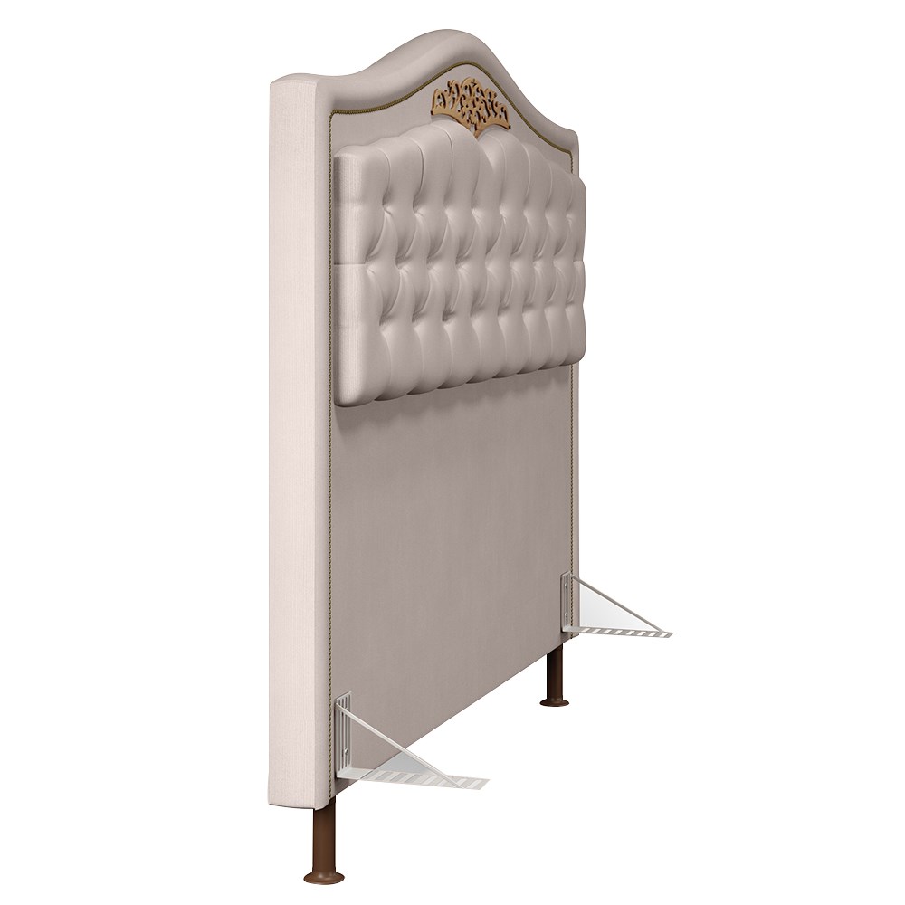 Cabeceira Cama Box Casal 140cm com Tachas Imperial Veludo J02 Bege - Mpozenato