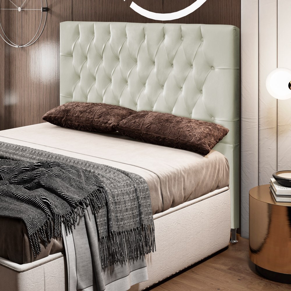 Cabeceira Cama Box Casal King 193cm Diamante D10 Corano Bege - Mpozenato