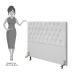 Cabeceira Cama Box Casal King 193cm Diamante D10 Corano Branco - Mpozenato