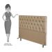 Cabeceira Cama Box Casal King 193cm Diamante D10 Linho Bege - Mpozenato
