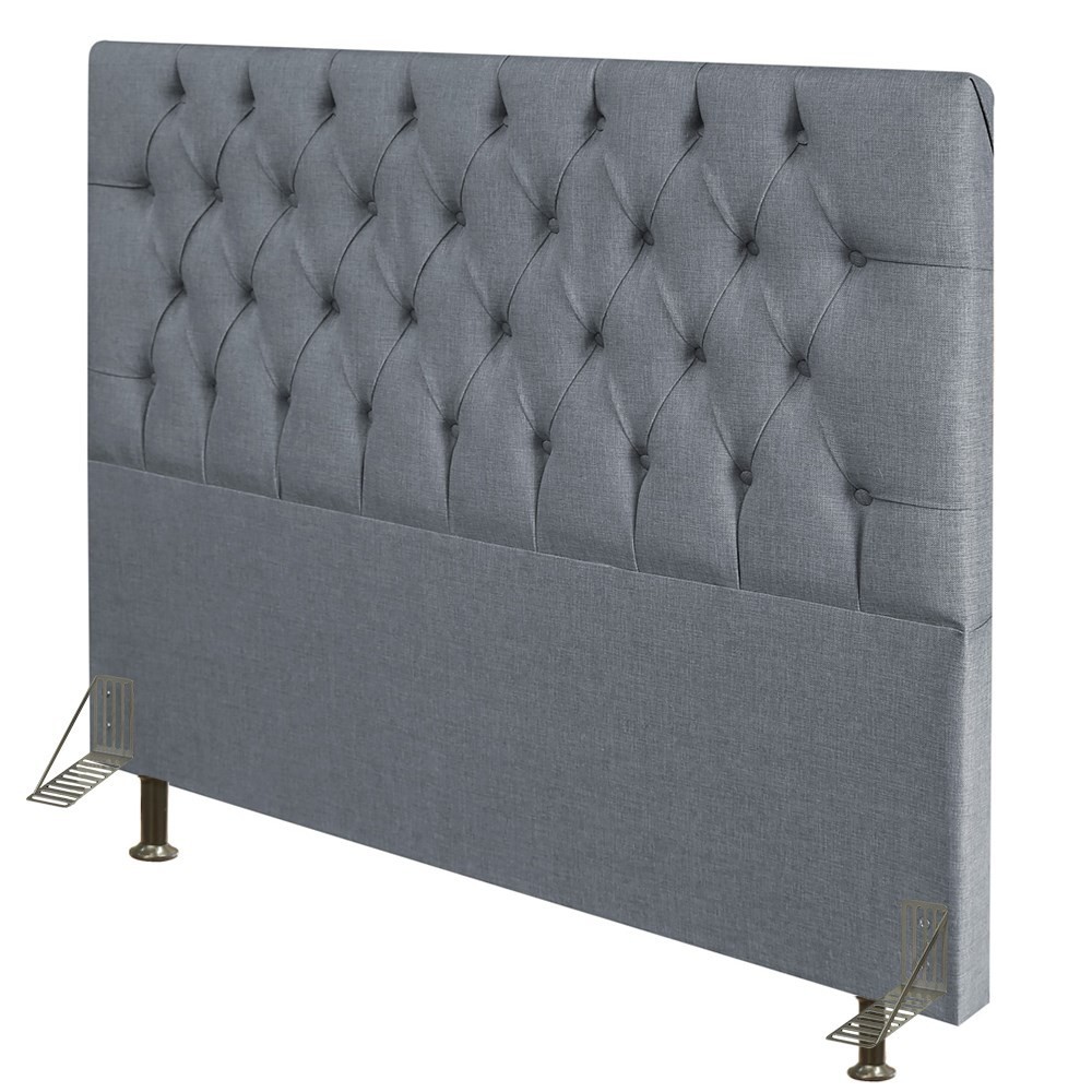 Cabeceira Cama Box Casal King 193cm Diamante D10 Linho Cinza - Mpozenato