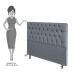 Cabeceira Cama Box Casal King 193cm Diamante D10 Linho Cinza - Mpozenato
