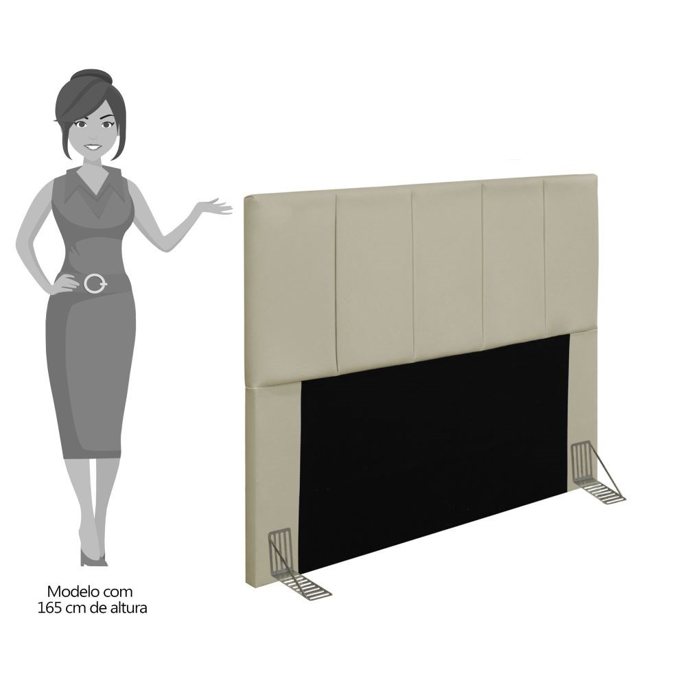 Cabeceira Cama Box Casal King 193cm Pérola D10 Corano Bege - Mpozenato