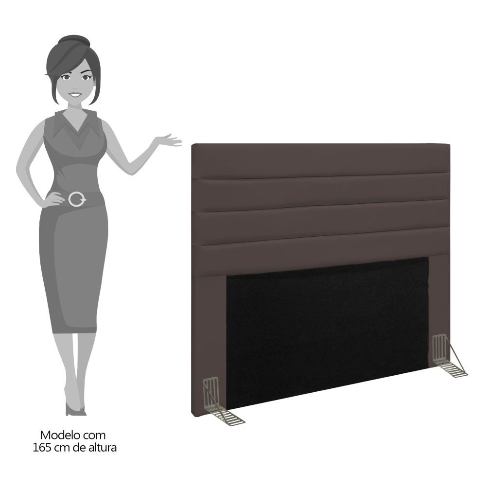 Cabeceira Cama Box Casal King 193cm Rubi D10 Corano Marrom - Mpozenato