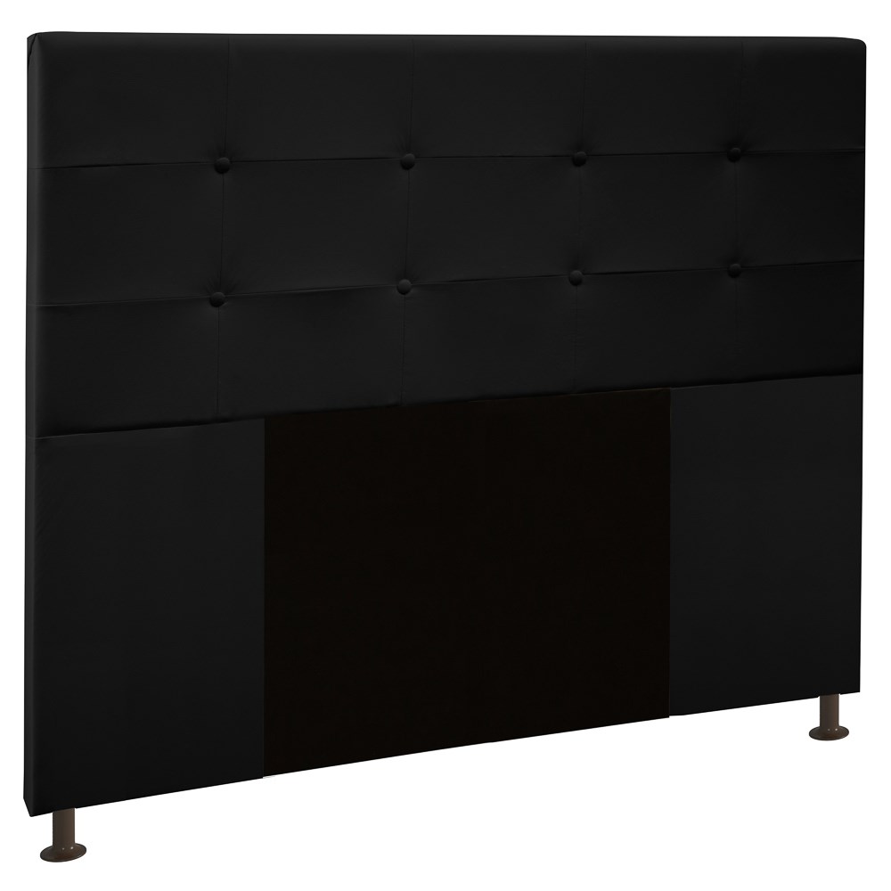 Cabeceira Cama Box Casal King 193cm Safira Sintético I02 Preto - Mpozenato