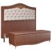 Cabeceira Cama Box Casal King 195cm Com Calçadeira Baú Imperial J02 Facto Marrom/Bege - Mpozenato