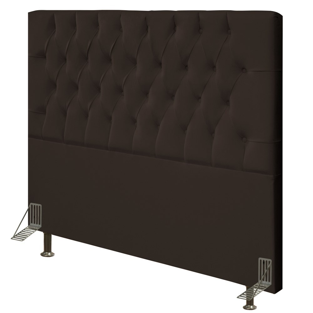 Cabeceira Cama Box Casal King 195cm Diamante Veludo J02 Marrom - Mpozenato