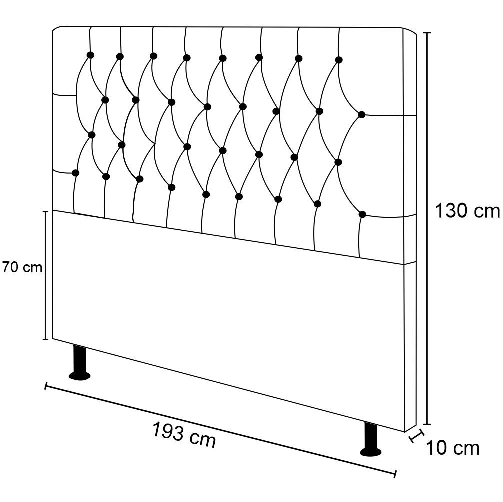 Cabeceira Cama Box Casal King 195cm Diamante Veludo J02 Marrom - Mpozenato