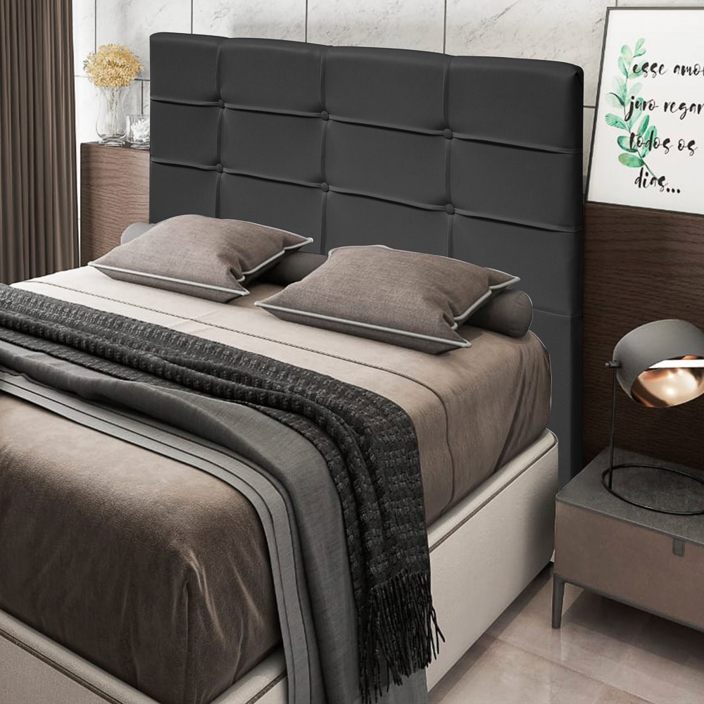 Cabeceira Cama Box Casal King 195cm Esmeralda Veludo J02 Cinza - Mpozenato