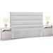 Cabeceira Cama Box Casal King 195cm Greta Corano e 2 Mesas de Cabeceira Flex DM1 Branco - Mpozenato