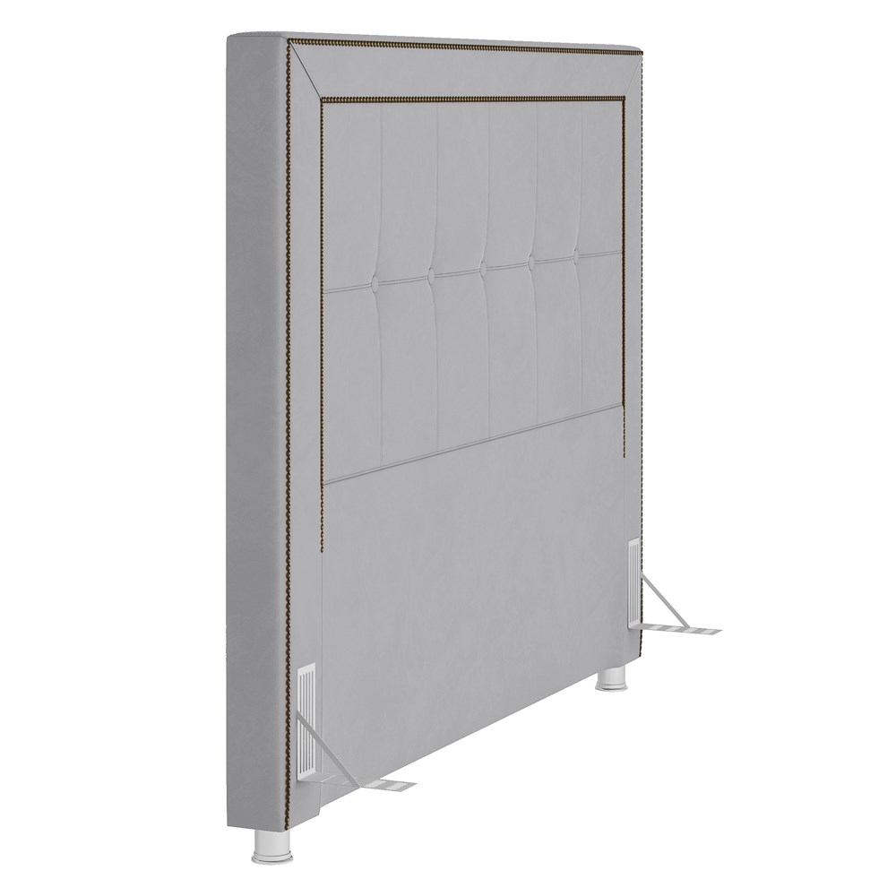 Cabeceira Cama Box Casal King 195cm Paolla P02 Veludo Cinza - Mpozenato