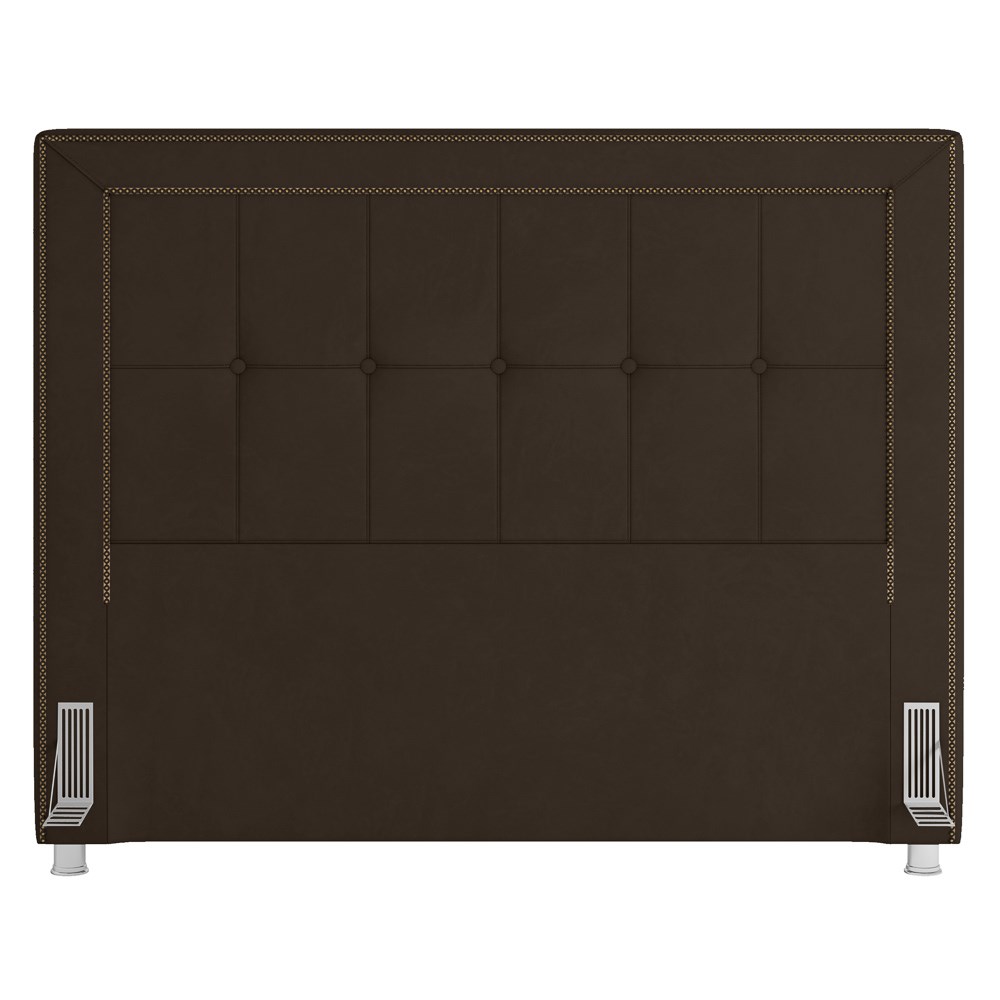 Cabeceira Cama Box Casal King 195cm Paolla P02 Veludo Marrom - Mpozenato