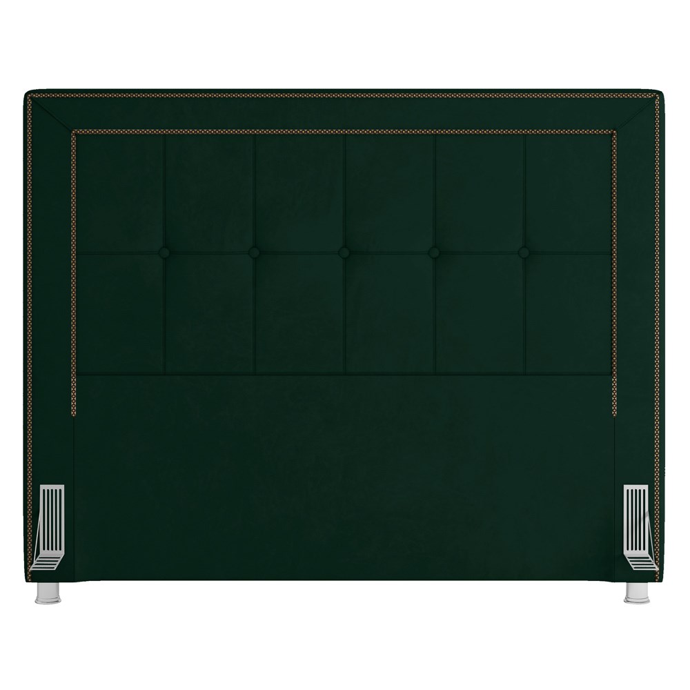 Cabeceira Cama Box Casal King 195cm Paolla P02 Veludo Verde Musgo - Mpozenato