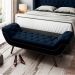 Cabeceira Cama Box Casal King 195cm Provença com Calçadeira Vêneto Z37 Veludo Azul Marinho - Mpozenato