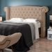 Cabeceira Cama Box Casal King 195cm Provença com Calçadeira Vêneto Z37 Veludo Bege - Mpozenato
