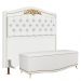 Cabeceira Cama Box Casal Queen 160cm Com Calçadeira Baú Imperial J02 Sintético Branco - Mpozenato