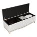 Cabeceira Cama Box Casal Queen 160cm Com Calçadeira Baú Imperial J02 Sintético Branco - Mpozenato