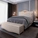 Cabeceira Cama Box Casal Queen 160cm Com Calçadeira Baú Imperial Veludo J02 Bege - Mpozenato