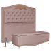 Cabeceira Cama Box Casal Queen 160cm Com Calçadeira Baú Imperial Veludo J02 Rosê - Mpozenato