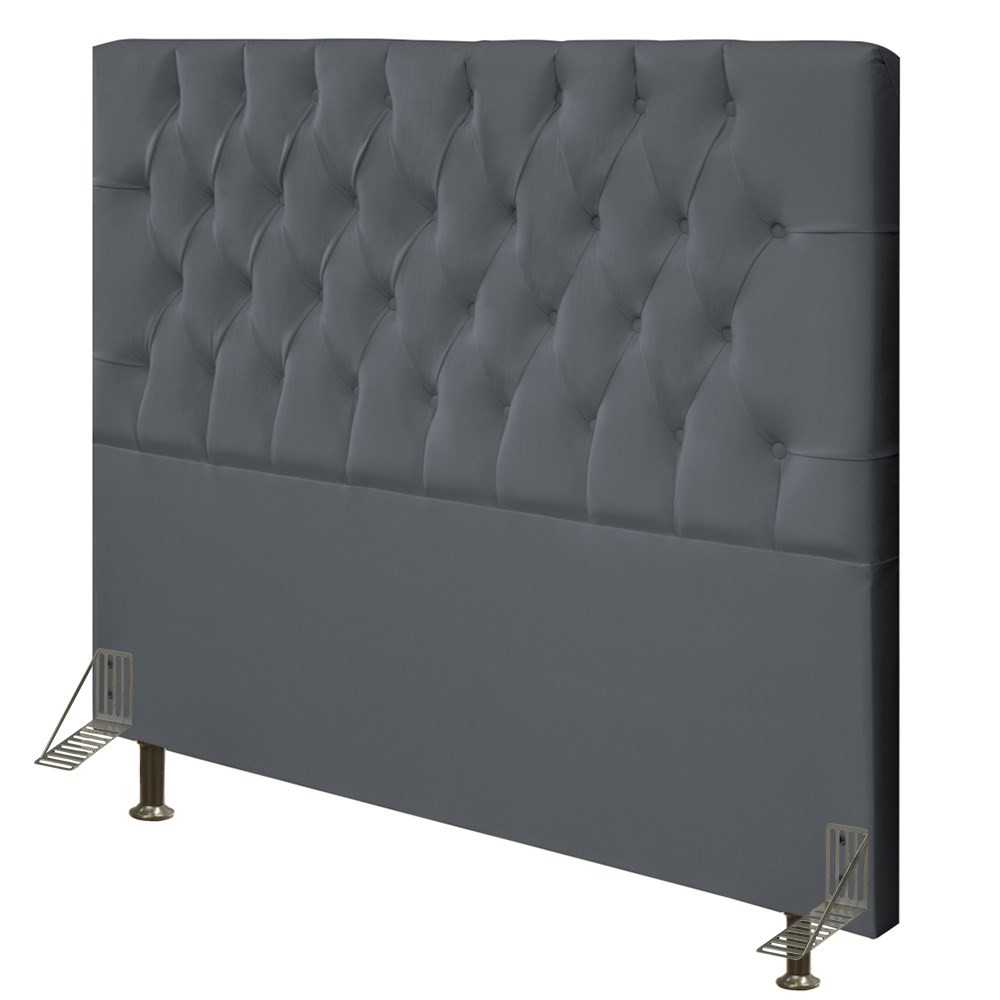 Cabeceira Cama Box Casal Queen 160cm Diamante Veludo J02 Cinza - Mpozenato