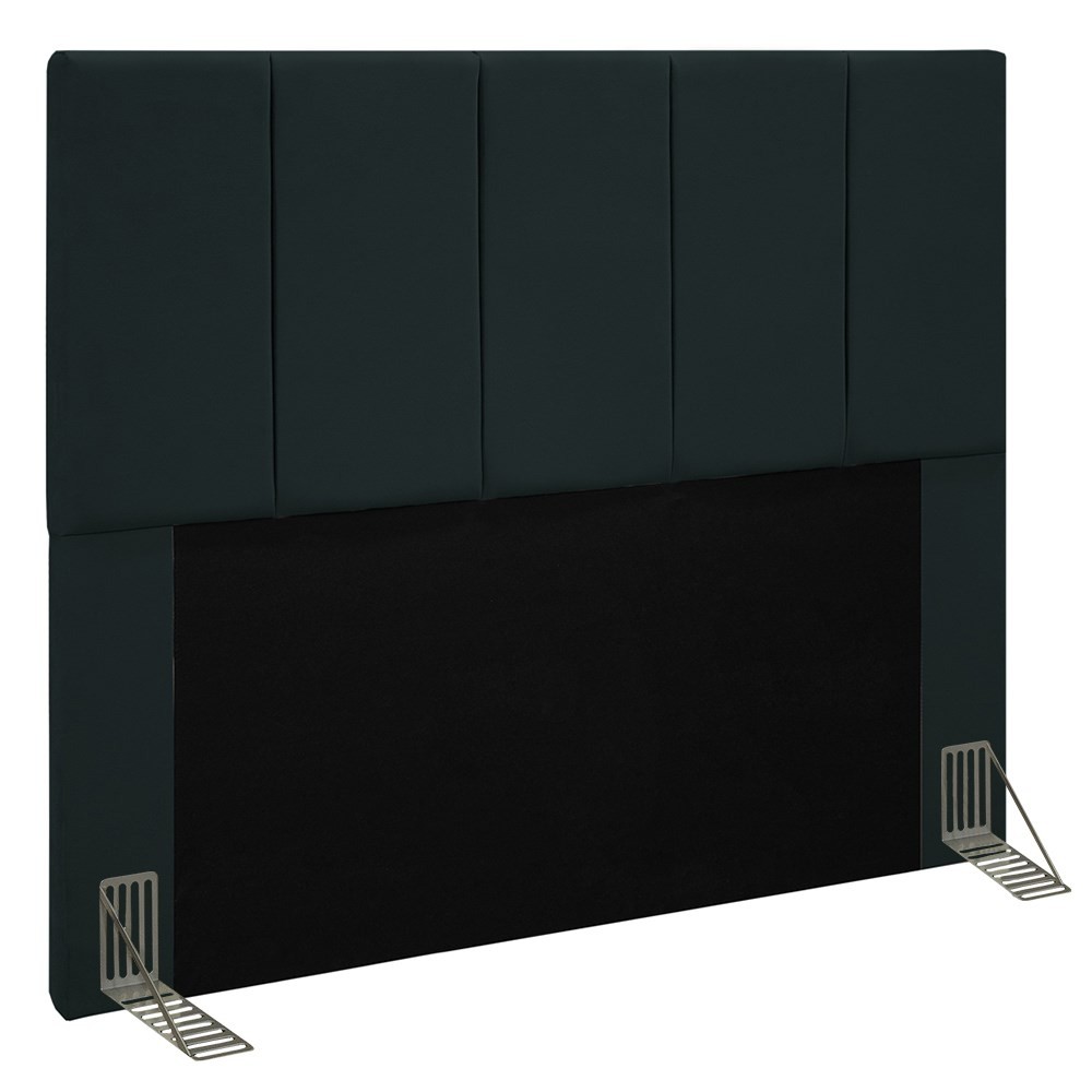 Cabeceira Cama Box Casal Queen 160cm Pérola D10 Suede Preto - Mpozenato