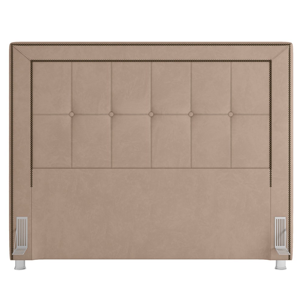 Cabeceira Cama Box Casal Queen 160cm Paolla P02 Veludo Bege - Mpozenato